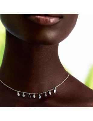 COLLANA CORTA CON PENDENTI A PETALO DONNA ROSATO 