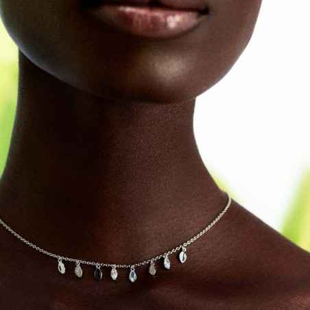 COLLANA CORTA CON PENDENTI A PETALO DONNA ROSATO 