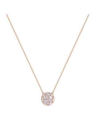 COLLANA CORTA GEMMA ARGENTO PLACCATO ORO ROSA ROSATO  RZGE10 ROSATO