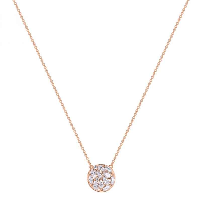 COLLANA CORTA GEMMA ARGENTO PLACCATO ORO ROSA  ROSATO 