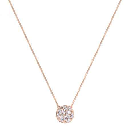 COLLANA CORTA GEMMA ARGENTO PLACCATO ORO ROSA ROSATO  RZGE10 ROSATO