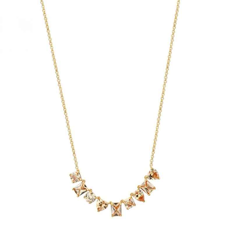 COLLANA CORTA GEMA ZIRCONI CHAMPAGNE DONNA ROSATO 