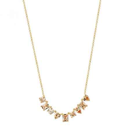 COLLANA CORTA GEMA ZIRCONI CHAMPAGNE DONNA ROSATO  RZGE03 ROSATO