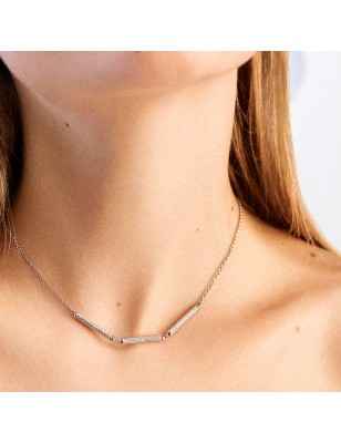 COLLANA CORTA IN ARGENTO DONNA ROSATO 