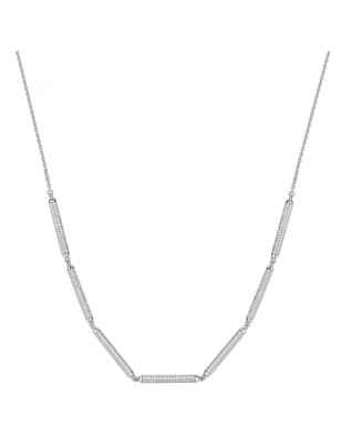 COLLANA CORTA BIANCA IN ARGENTO DONNA ROSATO  RZBI08 ROSATO