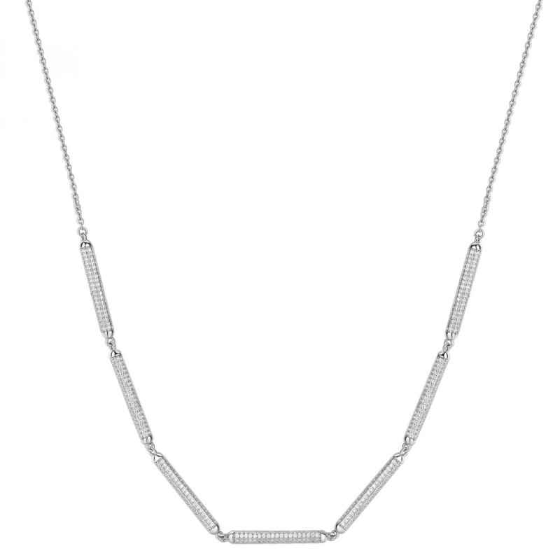 COLLANA CORTA BIANCA IN ARGENTO DONNA ROSATO 
