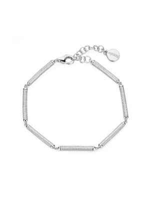 BRACCIALE MORBIDO ACCIAIO E ZIRCONI DONNA ROSATO  RZBI17 ROSATO