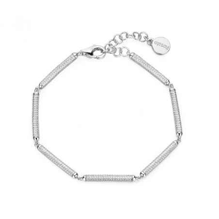 BRACCIALE MORBIDO ACCIAIO E ZIRCONI DONNA ROSATO  RZBI17 ROSATO