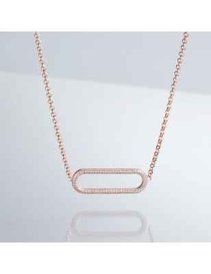 COLLANA CORTA IN ARGENTO PLACCATO ORO ROSA ROSATO