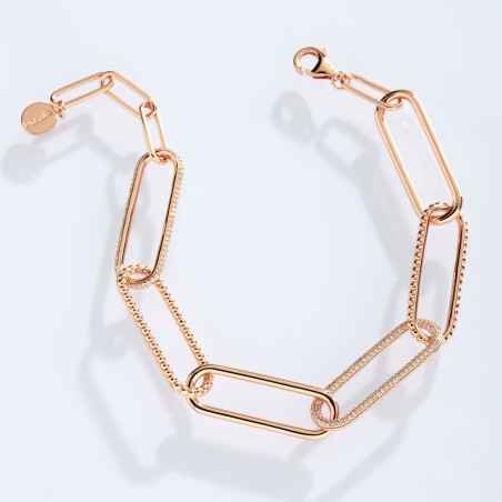 BRACCIALE MORBIDO PLACCATO ORO ROSA DONNA ROSATO 