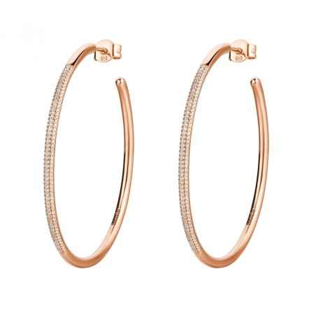 ORECCHINI CERCHIO PLACCATO ORO ROSA DONNA ROSATO  RZBI49 ROSATO