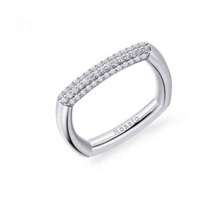 ANELLO QUADRATO IN ARGENTO MIS.12 DONNA ROSATO  RZBI31A ROSATO