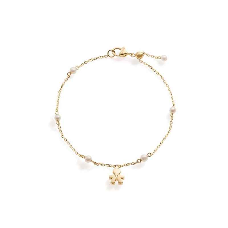 BRACCIALE BIMBO ORO GIALLO DIAMANTE LE PERLE DONNA LE BEBE' BRACCIALE BIMBO ORO GIALLO DIAMANTE LE PERLE DONNA LE BEBE'