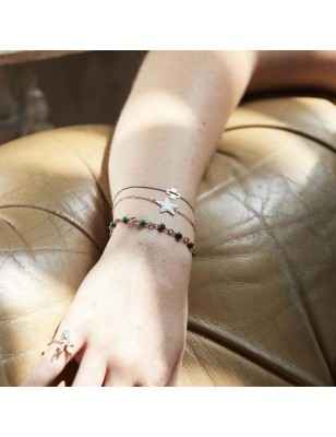 BRACCIALE CON MAGLIE E MALACHITE DONNA MAMAN ET SOPHIE