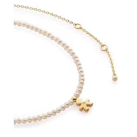 COLLANA BIMBO CON PERLE ORO GIALLO DIAMANTE LE BEBE'