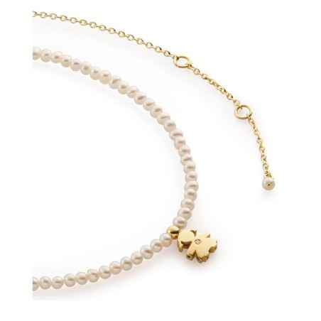 COLLANA BIMBA CON PERLE ORO GIALLO DIAMANTE LE BEBE'
