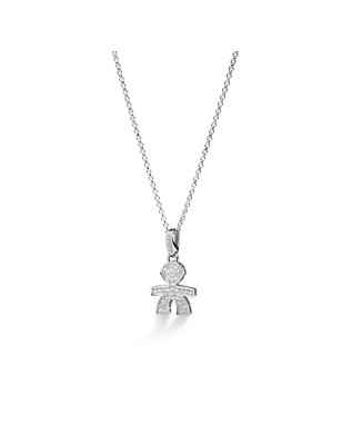 COLLANA BIMBO ORO BIANCO PAVE DIAMANTI I PREZIOSI LE BEBE' LBB151 LE BEBE'
