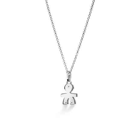 COLLANA BIMBO ORO BIANCO PAVE DIAMANTI I PREZIOSI LE BEBE'