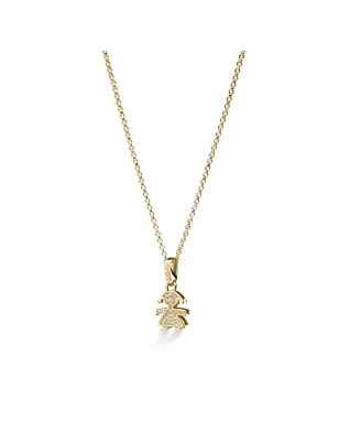 COLLANA BIMBA MINI ORO GIALLO PAVE DIAMANTI I PREZIOSI LE BEBE' LBB254 LE BEBE'
