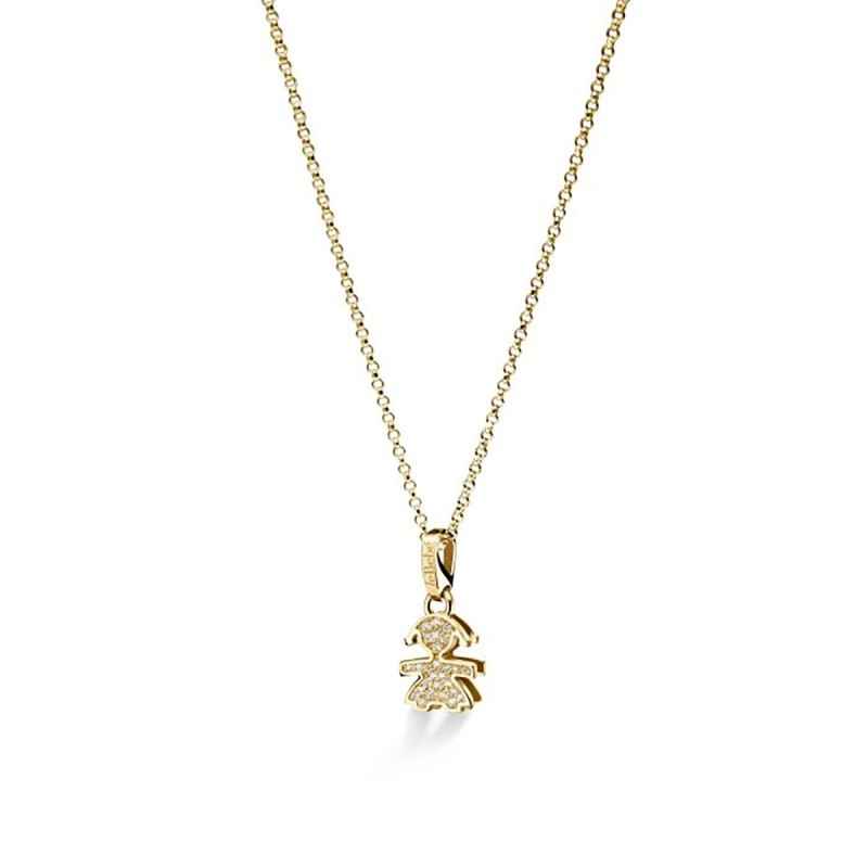 COLLANA BIMBA MINI ORO GIALLO PAVE DIAMANTI I PREZIOSI LE BEBE' COLLANA BIMBA MINI ORO GIALLO PAVE DIAMANTI I PREZIOSI LE BEBE'