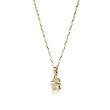 COLLANA BIMBA MINI ORO GIALLO PAVE DIAMANTI I PREZIOSI LE BEBE' LBB254 LE BEBE'