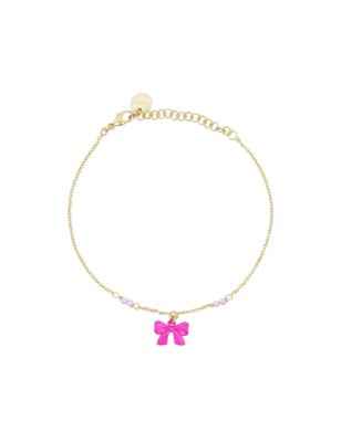 BRACCIALE CON FIOCCO ROSA FLUO DONNA RUE DES MILLE  BR-022 M1 V AU RUE DES MILLE