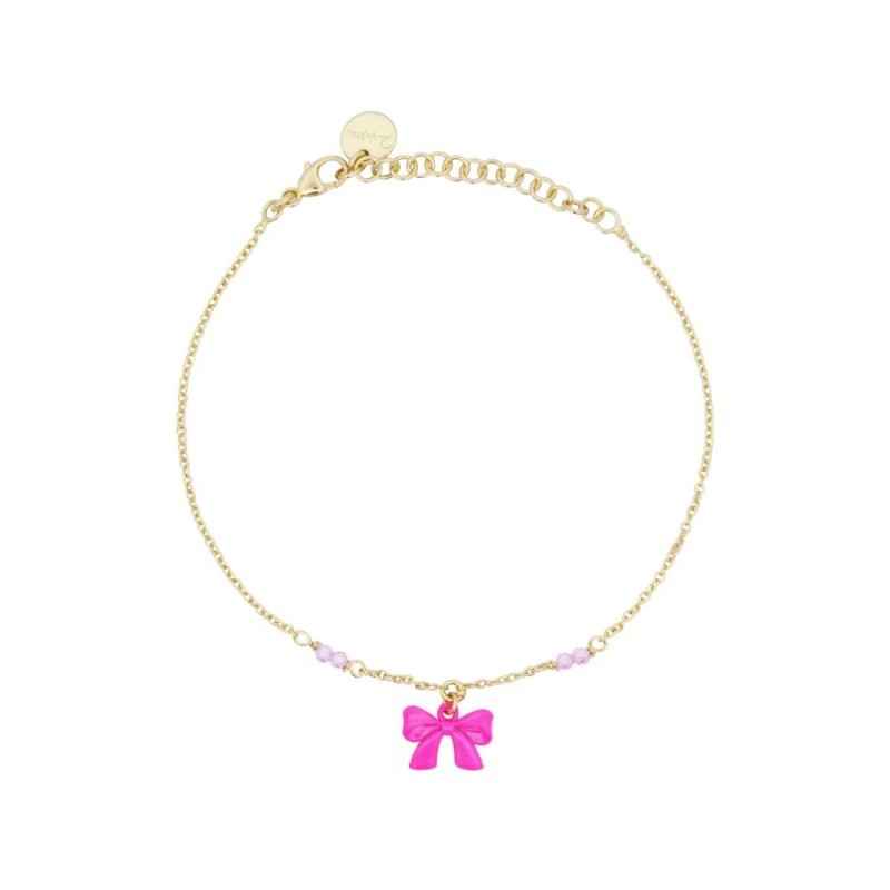 BRACCIALE CON FIOCCO ROSA FLUO DONNA RUE DES MILLE 