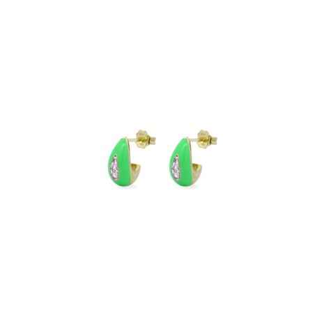 ORECCHINI A GOCCIA SMALTO VERDE DONNA RUE DES MILLE COLORFUN OR-023 GOC VE AU RUE DES MILLE