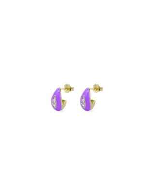 ORECCHINI A GOCCIA SMALTO VIOLA DONNA RUE DES MILLE OR-023 GOC VI AU RUE DES MILLE