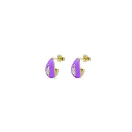 ORECCHINI A GOCCIA SMALTO VIOLA DONNA RUE DES MILLE OR-023 GOC VI AU RUE DES MILLE