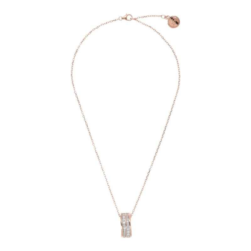 COLLANA PENDENTE DOPPIA ONDA E ZIRCONI DONNA BRONZALLURE 