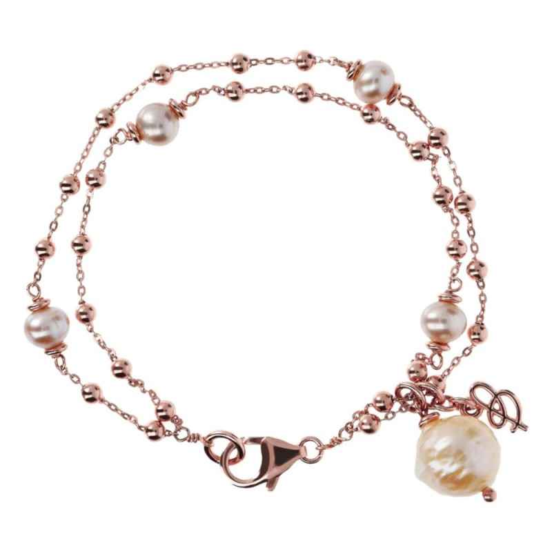 BRACCIALE ROSARIO MULTIFILO SFERE E PERLE DONNA BRONZALLURE 