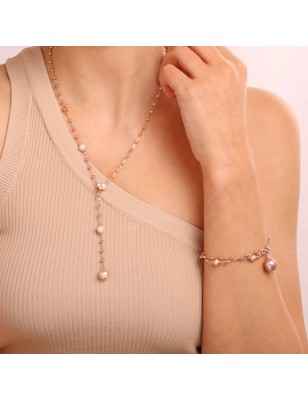 BRACCIALE ROSARIO MULTIFILO SFERE E PERLE DONNA BRONZALLURE  WSBZ01025.PRL BRONZALLURE
