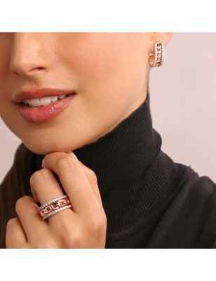 ANELLO A FASCIA MAGLIA GRUMETTA ROSE MIS.14 DONNA BRONZALLURE  WSBZ01838W-14 BRONZALLURE