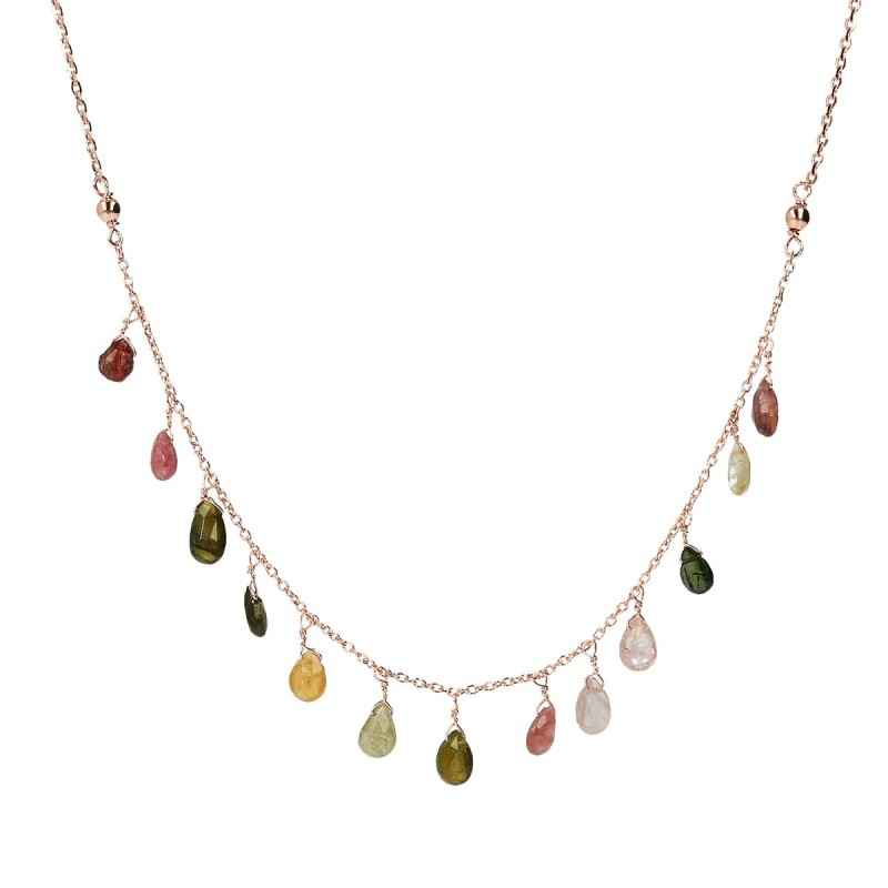 COLLANA PENDENTI TORMALINA MULTICOLORE BRONZALLURE