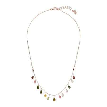 COLLANA PENDENTI TORMALINA MULTICOLORE BRONZALLURE