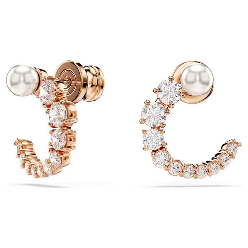 ORECCHINI CERCHIO MATRIX CRYSTAL PEARL ORO ROSA SWAROVSKI ORECCHINI CERCHIO MATRIX CRYSTAL PEARL ORO ROSA SWAROVSKI