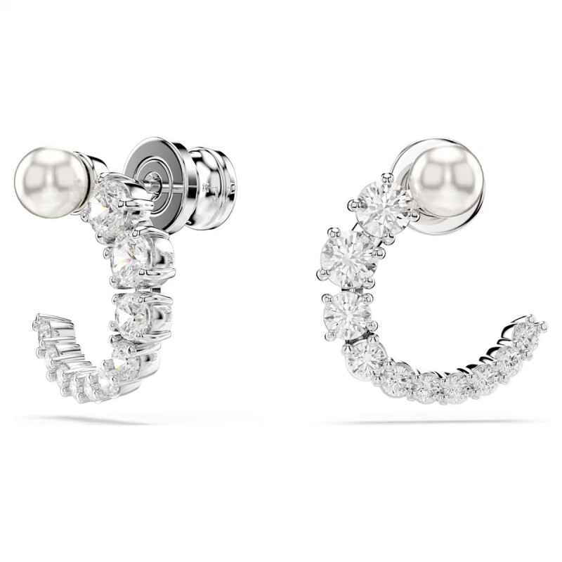 ORECCHINI CERCHIO MATRIX CRYSTAL PEARL RODIO SWAROVSKI ORECCHINI CERCHIO MATRIX CRYSTAL PEARL RODIO SWAROVSKI