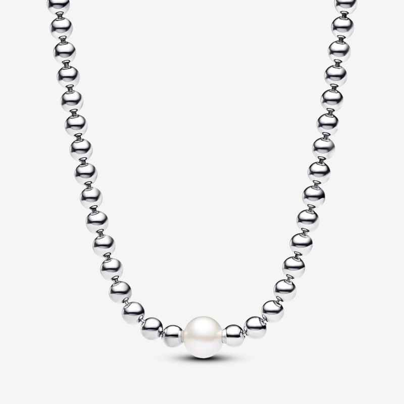 COLLANA PERLA D'ACQUA DOLCE E SFERE DONNA PANDORA COLLANA PERLA D'ACQUA DOLCE E SFERE DONNA PANDORA
