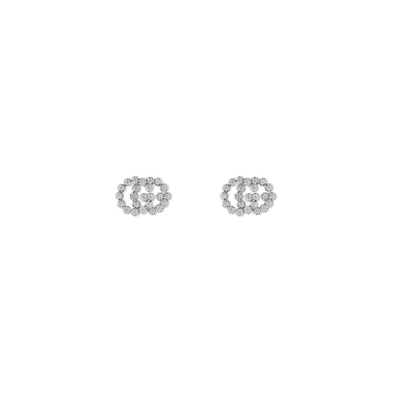 ORECCHINI ORO BIANCO DIAMANTI DONNA GUCCI GG RUNNING ORECCHINI ORO BIANCO DIAMANTI DONNA GUCCI GG RUNNING