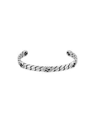 BRACCIALE IN ARGENTO MOTIVO GG 18 DONNA GUCCI INTERLOCKING G YBA661526001018 GUCCI