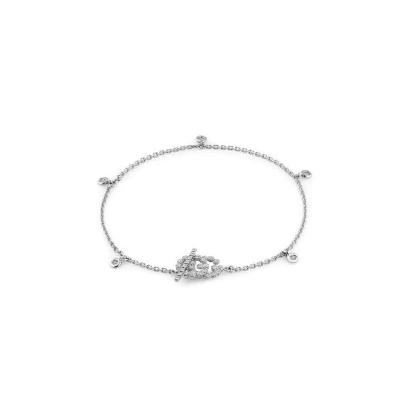BRACCIALE IN ORO BIANCO E DIAMANTI DONNA GUCCI GG RUNNING BRACCIALE IN ORO BIANCO E DIAMANTI DONNA GUCCI GG RUNNING