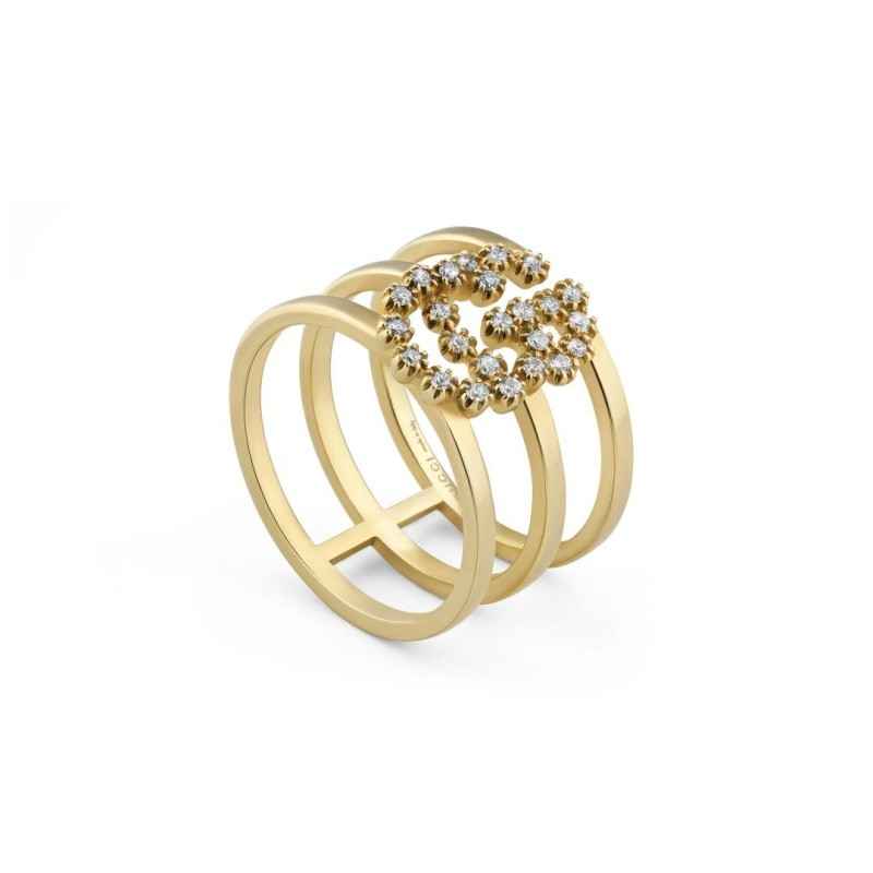 ANELLO ORO GIALLO DIAMANTI 14 DONNA GUCCI GG RUNNING ANELLO ORO GIALLO DIAMANTI 14 DONNA GUCCI GG RUNNING