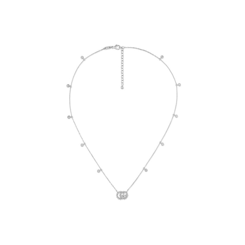 COLLANA IN ORO BIANCO E DIAMANTI DONNA GUCCI GG RUNNING COLLANA IN ORO BIANCO E DIAMANTI DONNA GUCCI GG RUNNING