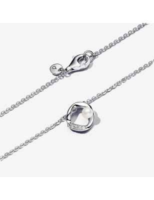 COLLANA CERCHIO LINEA SINUOSA PERLA DONNA PANDORA 