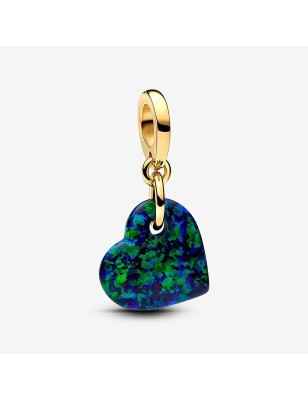 CHARM PENDENTE CUORE OPALE VERDE E BLU PANDORA 763348C01 PANDORA
