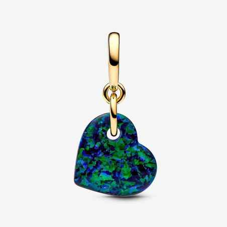 CHARM PENDENTE CUORE OPALE VERDE E BLU PANDORA