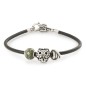 BRACCIALE PELLE E ARGENTO NERO 21CM TROLLBEADS BRACCIALE PELLE E ARGENTO NERO 21CM TROLLBEADS