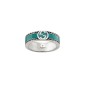 ANELLO ARGENTO SMALTO TURCHESE M13 GUCCI INTERLOCKING G ANELLO ARGENTO SMALTO TURCHESE M13 GUCCI INTERLOCKING G