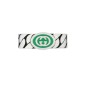 ANELLO ARGENTO SMALTO VERDE 14 UOMO-DONNA GUCCI INTERLOCKING G ANELLO ARGENTO SMALTO VERDE 14 UOMO-DONNA GUCCI INTERLOCKING G